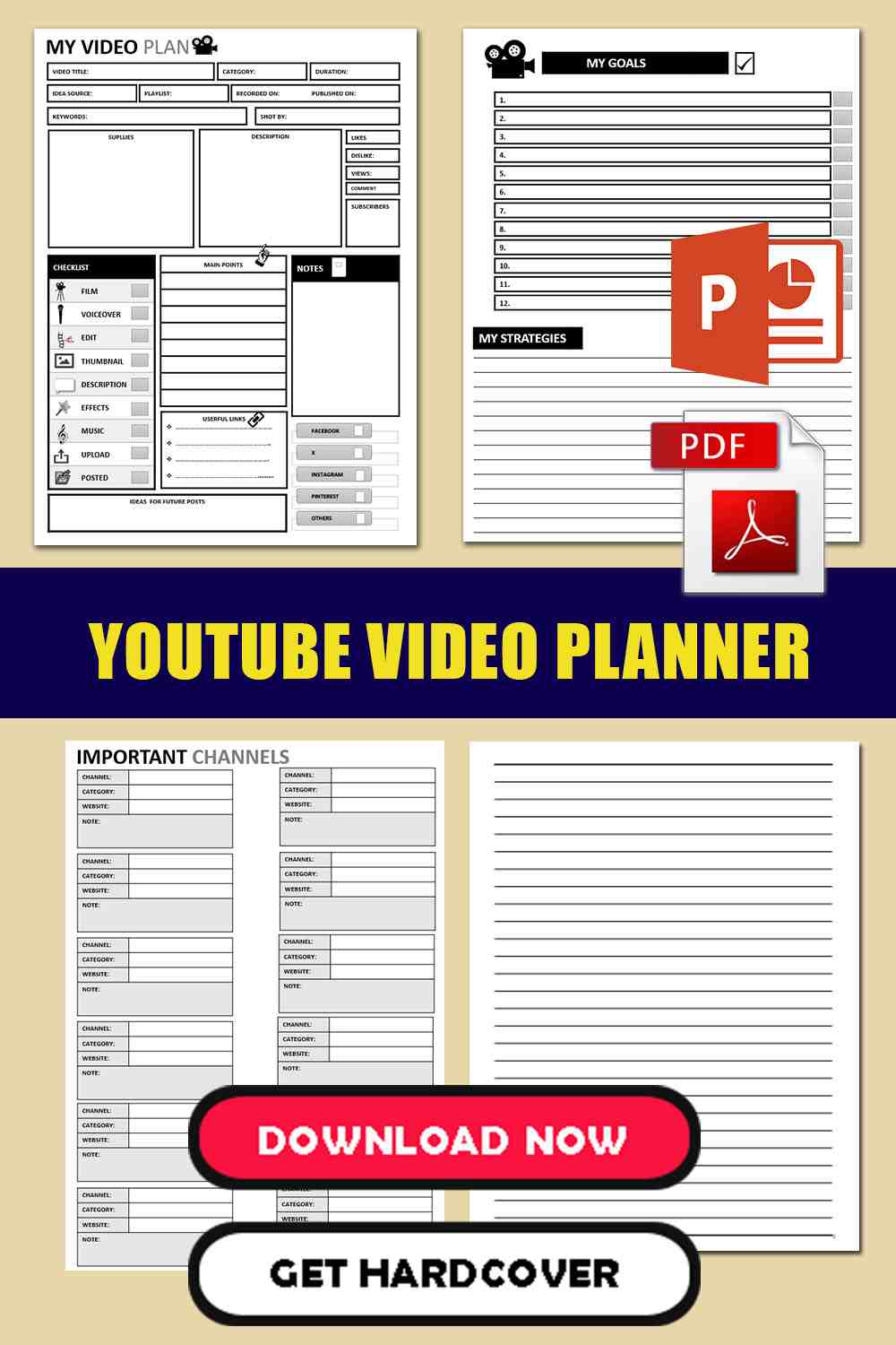 Printable YouTube Video Planner